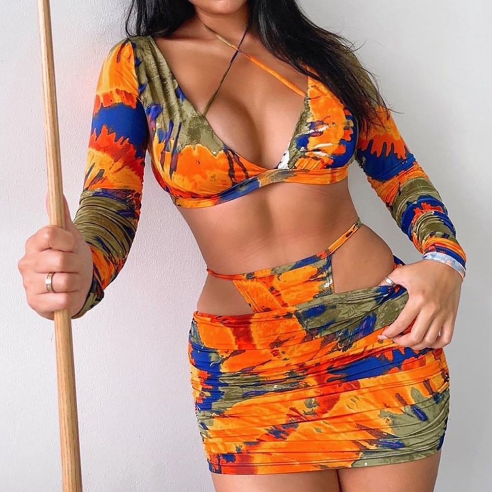 Take the lead tie dye skirt set